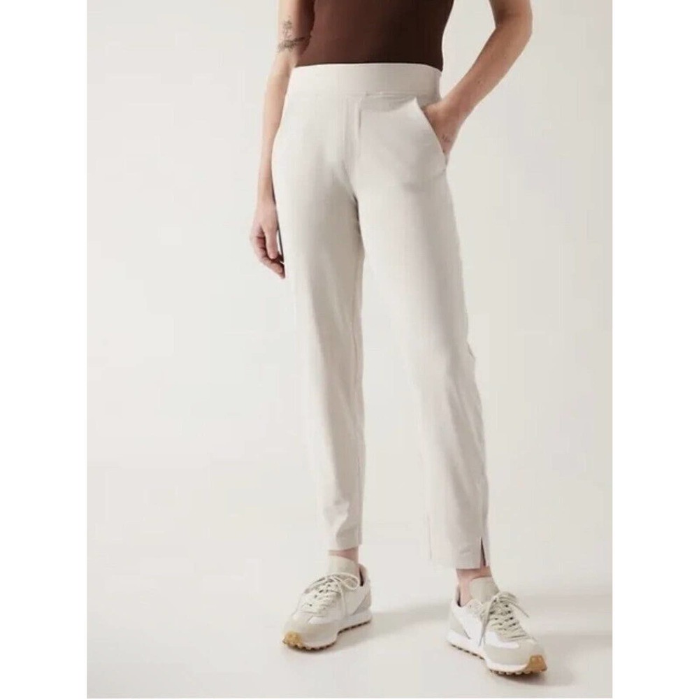 Athleta Brooklyn Ankle Pant Abalone Grey Pull On Lightweight Stretch Womens 6P